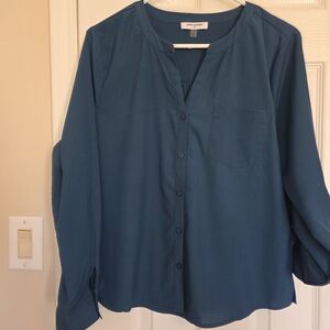 Elegant Teal Button-Down Shirt